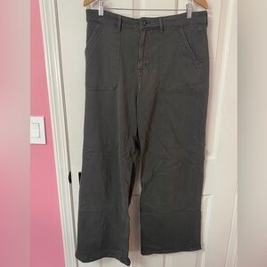 American Eagle Outfitters Dark Gray Super Hight Rise Baggy Wide Leg Pants